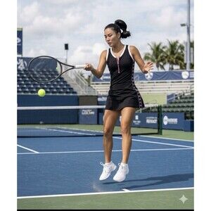 Sofibella Pinkology Tennis Dress Black Super Pink Star Trim XS NWOT: MSRP $104